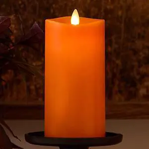 Luminara Flickering Flameless LED Candle for Indoor, 3" x 6.5" - Russet Orange