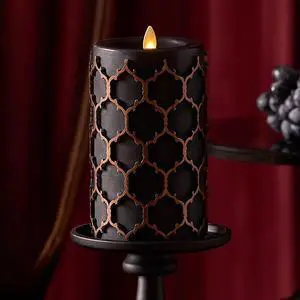 Luminara Flickering Flameless LED Candle for Indoor Home Decor, 3.5"x6.5", Black