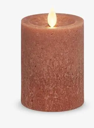 Luminara Sea Glass Indoor Wax Flameless LED Candle for Decor, Brown - 3" x 4.5"