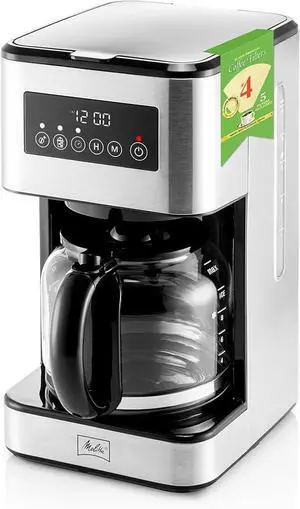 Melitta 12-Cup Manual Drip Coffee Makers, Black & Stainless Steel, Standard Size
