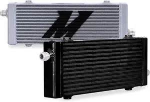 Mishimoto MMOC-SP-MSL Silver Universal Cross Flow Bar & Plate Oil Cooler, Medium