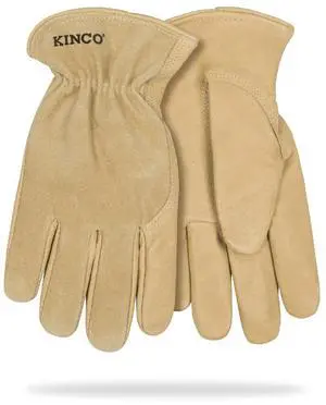 Kinco 94WA-M-6PK Lined Grain Suede Pigskin Gloves, Heat-Resistant, Tan, Medium