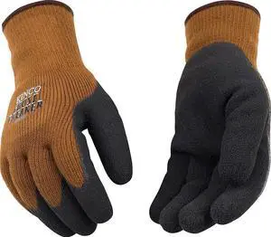 Kinco Heavy Thermal Gloves for Unisex, Brown, Black - Size Large(Pack of 1)