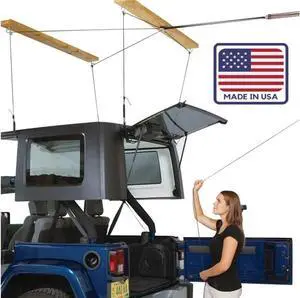 HARKEN Hardtop Overhead Garage Storage Hoist System for Jeep Wrangler - Black