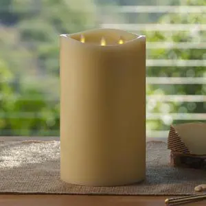Luminara Tri-Flame Cordless Indoor LED Candle for Decoration, 5.8"x9.7" - Ivory
