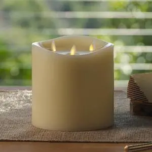Luminara Tri-Flame Battery Operated Flameless LED Candle, Ivory - 5.8" x 5.7"
