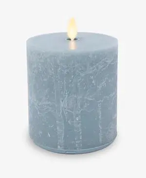 Luminara Seaglass Rechargeable Flameless LED Candle, Moving Flame - 3.8" x 5.3"