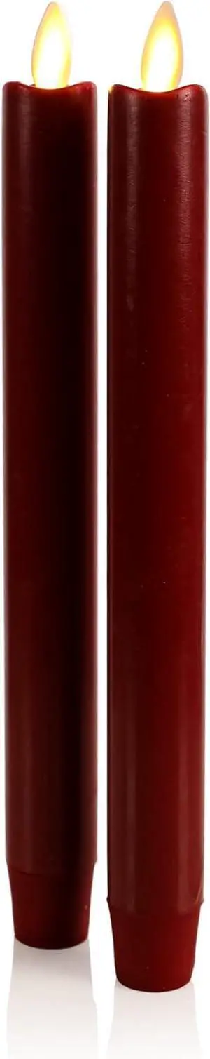 Luminara Flameless LED Flickering Flame Realistic Candle, Pack of 2-1x9.75, Red