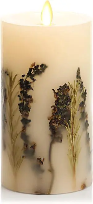 Luminara Realistic Artificial Moving Flame Pillar Candle - 3.25" x 6.5", Ivory