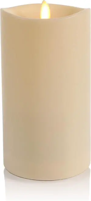 Luminara Waterproof Outdoor Flameless Melted Edge LED Candle - 3.75" x 7", White