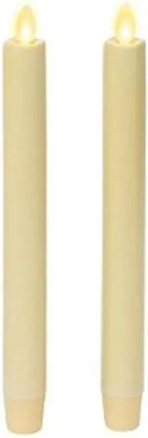 Luminara Flickering Flameless Ivory Taper Candles, 2 AA Battery Operated Decor