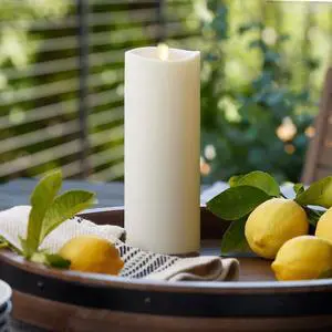 Luminara Realistic Artificial Moving Flame Outdoor Pillar Candle - 3.25" x 8.5"