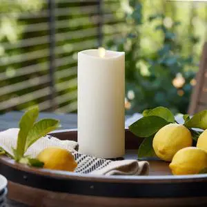 Luminara Realistic Artificial Moving Flame Outdoor Pillar Candle - 3.25" x 6.5"