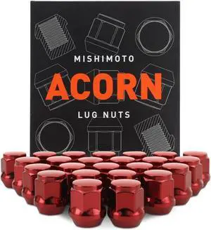 Mishimoto MMLG-1215-RD Steel Lug Nuts Fits vehicles w/ M12x1.5 Threads, 24pc Set