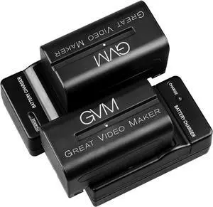 Great Video Maker NP-F750/770 Battery & 4400mAh Charger for Sony Cameras, 2-Pack
