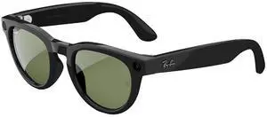 Ray-Ban Meta Headliner Gen1 AI Smart Glasses, Shiny Black,Polarized Green Lenses