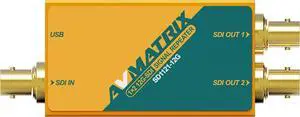 AVMATRIX SD1121-12G 1x2 12G-SDI Signal Repeater - Auto Detects SD/HD/3G/6G and 1