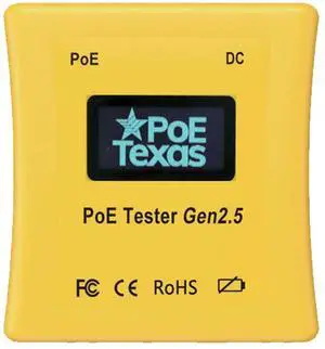PoE Texas Inline Power Over Ethernet Voltage and Current Tester, POE Tester GEN2