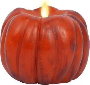 Luminara Flameless Battery Operated Halloween Candle, 5.25"x4.5", Antique Orange