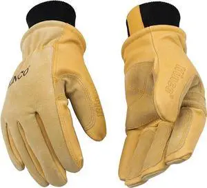 Kinco Men's Pigskin Leather Ski Glove, Draylon Thread, Gold, X-Large (Pack of 1)