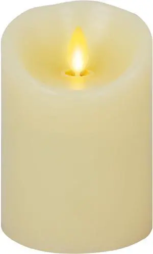 Luminara Flameless Indoor Moving Flame LED Candle for Decoration, 4"x5.3", Ivory