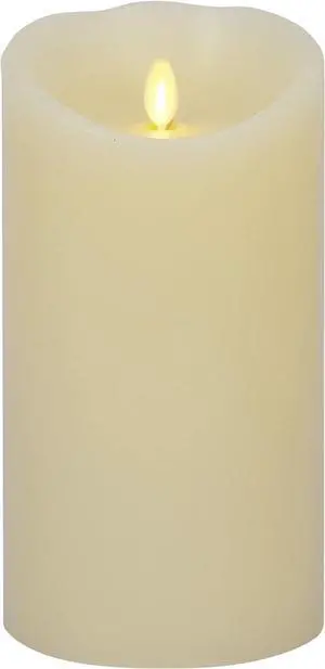 Luminara Scalloped Edge Flameless Indoor LED Candle for Decor, 4" x 7" - Ivory
