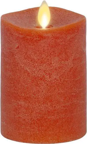 Luminara Flameless Indoor Moving Flame Candle for Decor - 3"x 4.5", Burnt Orange