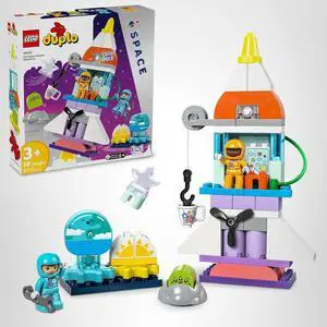 LEGO DUPLO 3 in 1 Space Shuttle Adventure Toddler Building Toys for Kids, 58 Pcs