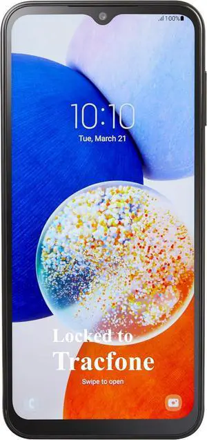 Tracfone Samsung Galaxy A14 5G 64GB+4GB 6.6" Dual-SIM Locked Smartphone - Black