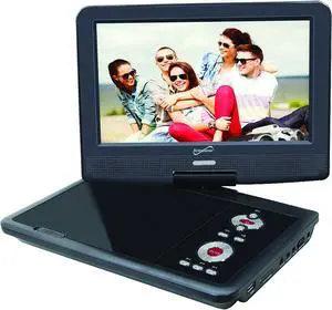Supersonic SC-259A 9-inch DVD Player LCD Swivel Display with TV Tuner, Black