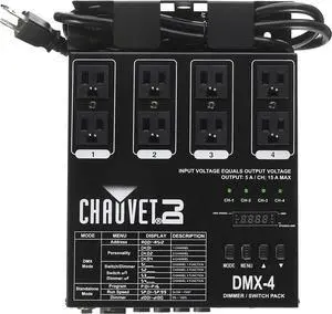 Chauvet DJ DMX-4 LED Lighting Dimmer/Relay Pack 4-Channel Dimmer/Cwitch Pack-