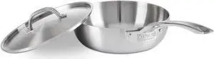Viking Professional 5 Ply 3 Qt Saucier with Lid, Satin