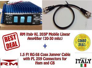 RM KL 203P Mobile Linear Amplifier with 1.5 Ft Jumper Cable