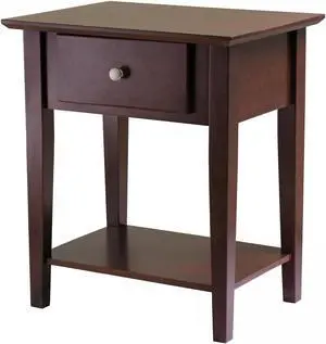 Shaker Night Stand with Drawer In Antique Wanut By Winsome