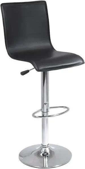 Black Metal High Back L Shape Air Lift Stool