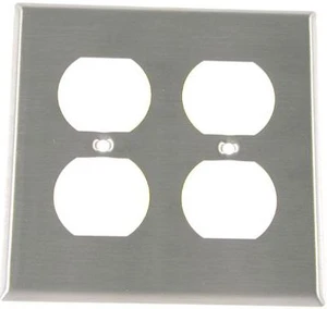 Leviton Recep Plt 2Dplx Ss 1052-4007 Leviton Recep Plt 2Dplx Ss 1052-4007