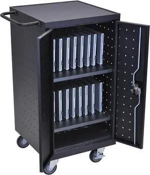 Luxor Black 18 Laptop Computer Charging Cart