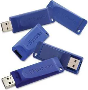 Verbatim 8GB USB Flash Drive - 8 GBUSB - Blue - 5 Pack BLUE RETRACTABLE - 99121