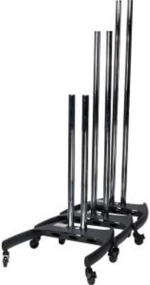 Premier Mounts Dual Pole Cart Base with Nesting Capability and PSD-HDCA Mount Adapter - 27.7" Width x 27.9" Depth x 7.6" Height - Black - BW-BASE