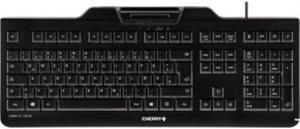 Cherry KC 1000 SC Keyboard - Cable Connectivity - White Box - USB Interface - 104 Key - English (US) - QWERTZ Keys Layout - Mechanical - Black SMART CARD READER - JK-A0100EU-2