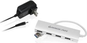 IOGEAR met(AL) P4P Hub, 4-Port USB 3.0 Powered Hub with Aluminum Chassis - USB - External - 4 USB Port(s) - 4 USB 3.0 Port(s) - PC, Mac BUS POWERED W/PWR SUPPLY - GUH304P