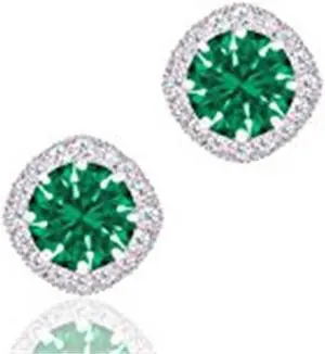 ORROUS & CO Legacy Collection 18K Gold Plated Cubic Zirconia Cushion Shape Halo Stud Earrings
