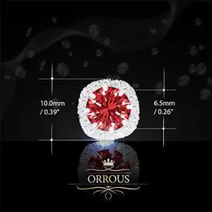 ORROUS & CO Legacy Collection 18K Gold Plated Cubic Zirconia Cushion Shape Halo Stud Earrings