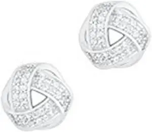 ORROUS & CO Legacy Collection 18K Gold Plated Cubic Zirconia Twisted Love Knot Stud Earrings