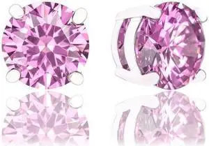18k Gold Plated Round Cubic Zirconia Solitaire Stud Earrings (6.80 carats)