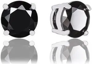 18k Gold Plated Round Cubic Zirconia Solitaire Stud Earrings (6.80 carats)
