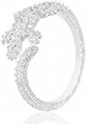 18k White Gold Plated Cubic Zirconia Lizard Adjustable Ring Wrap by Orrous & Co.