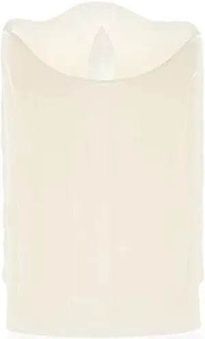 Etronic Real Wax 3D Dancing Flame Tear Wave Shaped Flickering Flameless Battery Powered LED Pillar Dripless Motion Candle