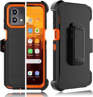 Tekcoo Case For Motorola Moto G Stylus 5G | 2023 Only | XT2315 with [Built-in Screen Protector] Holster Locking Belt Clip [Military Grade 12FT Drop Tested] Full Body Carrying Kickstand Cover [Orange]