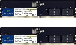 Timetec 32GB KIT(2x16GB) DDR5 4800MHz PC5-38400 Unbuffered Non-ECC 1.1V CL40 1Rx8 Single Rank 288 Pin UDIMM Desktop Memory RAM Module Upgrade (32GB KIT(2x16GB))